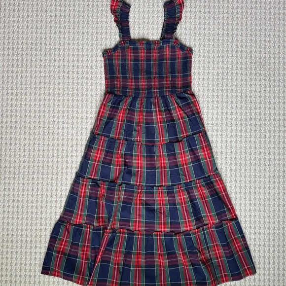 J. Crew Factory Smocked Plaid Holiday Dress - Picture 7 of 11